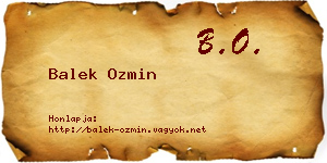 Balek Ozmin névjegykártya